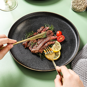 高档牛排餐盘家用西餐摆盘装饰仪式感吃牛扒餐具创意刀叉盘子套装