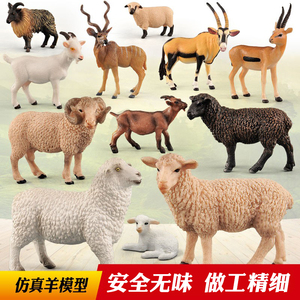 童德仿真羊模型动物玩具绵羊羚羊山羊小羊公羊母羊儿童认知益智