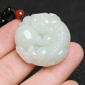 杨道霞1314淘宝新疆和田玉白玉貔貅吊坠男款玉佩女士挂件天然玉石