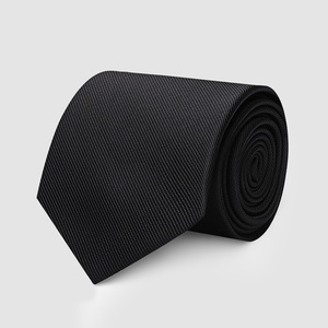邦梵绅男士正装商务领带高档制服9cm纯色细斜纹黑色通勤手打款