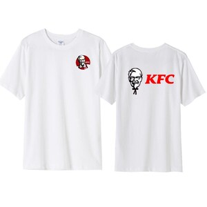 kfc肯德基宅急送外卖快递员短袖工作衫定制印花纯棉t恤logo团队服