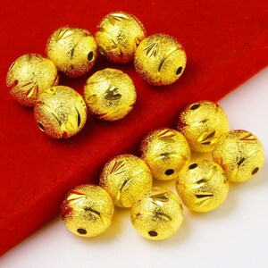 黄金珠子单颗正品金珠子黄金转运珠999足金手链纯金首饰路路通细