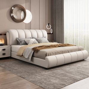 科技布艺床2×2.2米大床两米主卧现代简约奶油风北欧轻奢储物婚床