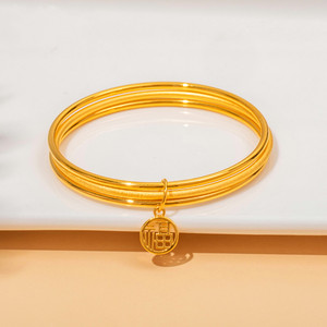 0027人付款淘宝老凤祥和三生三世足金999手镯女黄金时尚多圈细圈三环