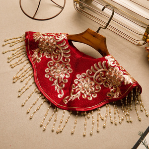 新款春季重手工流苏蕾丝套头披肩百搭复古中国风古装汉服斗篷坎肩