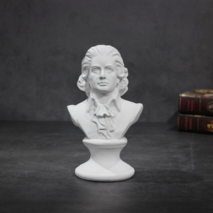 北欧人物雕像装饰摆设莫扎特头像石膏像树脂雕塑客厅玄关装饰摆件
