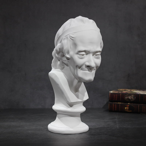 北欧风格人物头像摆件人像伏尔泰石膏像摆台装饰树脂雕塑摆设道具