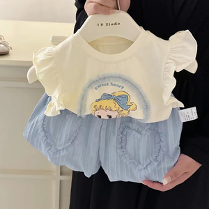 婴儿衣服夏季洋气6可爱7短袖8薄款9套装10个月一岁女宝宝分体夏装