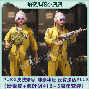 pubg绝地求生端游吃鸡皮肤号steam账号五5周年滑雪镜枫叶m416白号