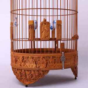 广式绣眼太子笼 金青鸟笼竹制鸟笼 相思鸟笼 黄豆鸟鸟笼小号黄腾