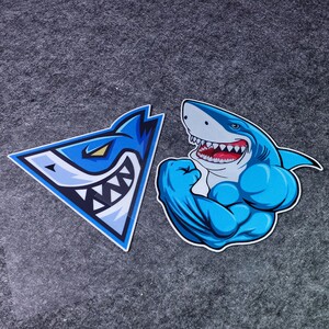 鲨鱼车贴纸创意个性卡通划痕贴油箱盖贴纸车身车门装饰贴车尾贴画