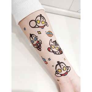 纹身贴防水男女持久仿真潮可爱卡通奥特曼儿童个性花臂贴纸ins风
