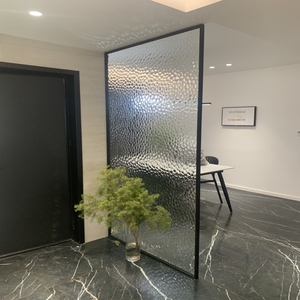 艺术定制玻璃卫生间水纹屏风隔断入户洗手定做花纹水立方玻璃门