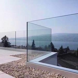 楼梯扶手不锈钢护栏钢化玻璃无框阳台栏杆室外简约轻奢自装围栏