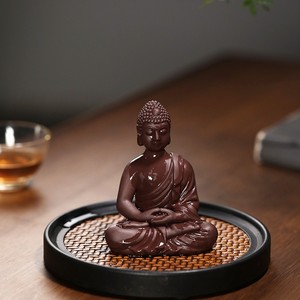 ntoc 紫砂茶宠小释迦牟尼佛原矿紫泥 全手工可养茶玩茶桌摆件摆设