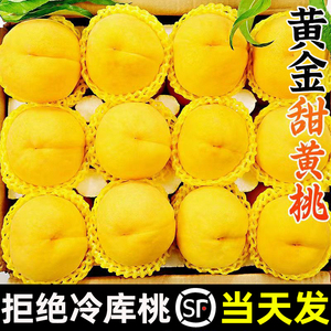 黄脆桃特大果9斤黄金蜜桃新鲜水果应当季水蜜桃子软甜桃毛桃整箱5