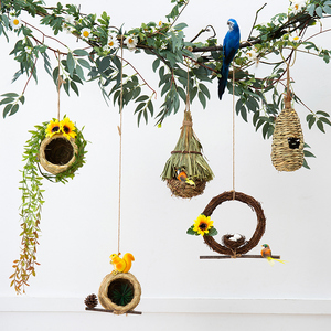 幼儿园环创空中吊饰植物角创意鸟窝客厅布置自然角墙上装饰品挂件