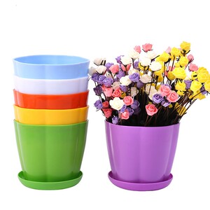 塑料花盆绿萝圆形特大号清仓吊兰塑料个性加厚加仑家用花盆带托盘