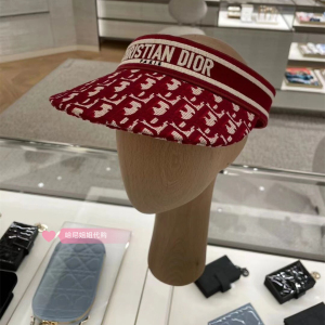代购dior/迪奥夏季太阳帽老花字母logo刺绣防晒帽遮阳帽空顶帽女