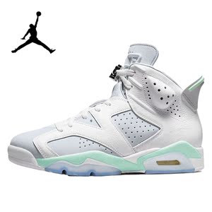 air jordan 6 aj6女鞋白灰绿 薄荷泡沫男鞋高帮篮球鞋 dq4914-103