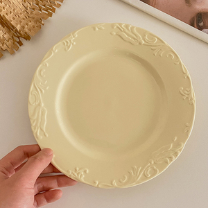 郁金香仪式感餐具欧式风甜品盘蛋糕早餐盘陶瓷盘子碟子平盘8英寸