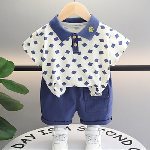 婴儿衣服夏季儿童薄款短袖套装两件套7八9十个月一周岁男宝宝夏装