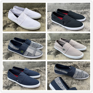 春夏经典款鳄鱼布鞋男式休闲一脚蹬鞋子轻便吸汗低帮四季帆布鞋
