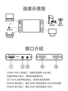 USB2直.0HDMI高清采机集卡1080P视TWZ频播录OBS摄像视频会议机顶