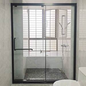 深圳安装淋浴房定制一字隔断干湿分离网红窄浴室卫生间玻璃推拉门