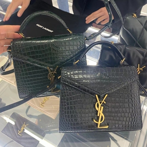 晨尘代购ysl/圣罗兰新款cassandra鳄鱼纹面单肩斜挎包手提小方包