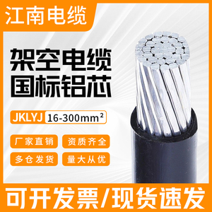 江南电缆单芯JKLYJ铝16-300平方绝缘导线户外低压高压电力架空线