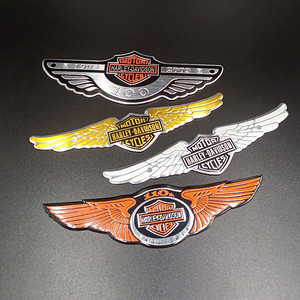 哈雷摩托车金属改装车标个性贴翅膀周年纪念标志电动车身装饰贴