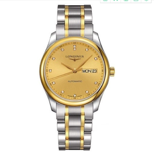 代购longines/浪琴男表名匠双历镶钻男士机械手表男l2.755.5.57.