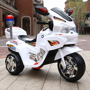 儿童电动摩托车3-8岁以上男孩女孩双人充电警车可坐人玩具三轮车