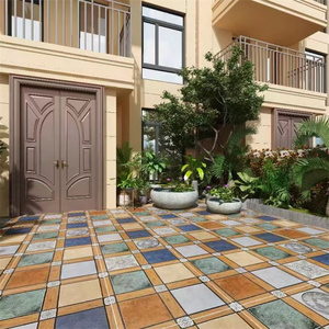 美式地中海格子仿木纹仿古瓷砖600×600客厅花园阳台厨卫拼花地砖