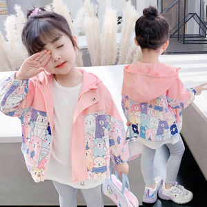 巴拉巴柆韩系女宝宝外套秋装韩版可爱小女孩夹克上衣春秋2一3到；