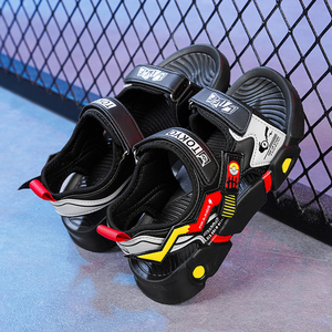 香港代购 supreme同款夏季儿童凉鞋皮卡丘魔术贴运动休闲沙滩潮鞋