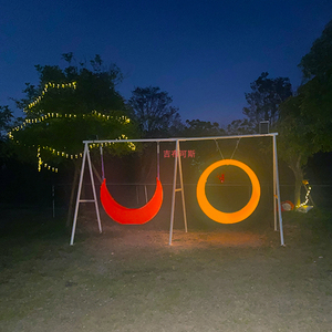 发光月亮秋千网红太阳能充电七彩夜光吊椅户外别墅庭院装饰pe玩具