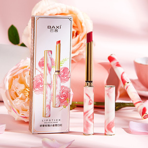 巴茜娇奢玫瑰小金管小羊皮口红丝绒雾面哑光口红不易掉色唇彩女