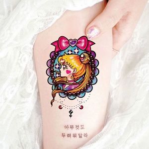 美少女战士 倩尼迪月亮公主纹身贴 防水男女持久oldschool风花臂