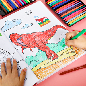 宝宝恐龙涂色本填色书涂鸦儿童绘画本幼儿园画画本小孩子学画套装