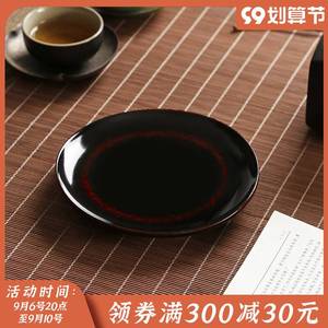 出口日本 大漆茶点盘点心盘干果盘坚果水果碟子 日式茶桌茶道摆件