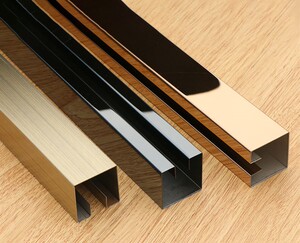 304不锈钢玻璃固定卡槽边框玻璃固定边条包边卡口  u型槽钛金定制