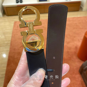 代购ferragamo/菲拉格慕皮带男士经典马蹄扣休闲百搭真皮双面腰带