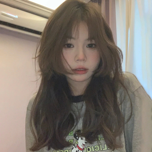 水母头假发女长卷发大波浪圆脸jk姬发式公主切刘海洛丽塔全头套式