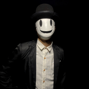 天空侵犯面具全脸日漫狙击手面罩恐怖神秘微笑脸帅气杀手头套树脂