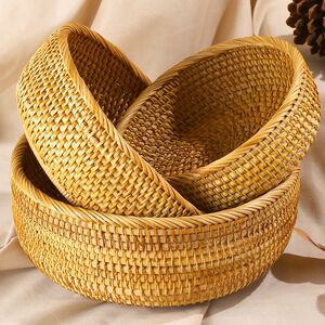 手工编织篮子藤编日式