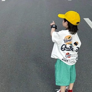 男童夏季短袖t裇男宝宝韩版潮酷半袖体恤2024新款童装儿童上衣潮
