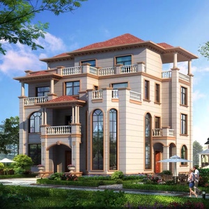 412四层欧式别墅设计图纸三间豪华宅农乡村自建房楼房大户型新款