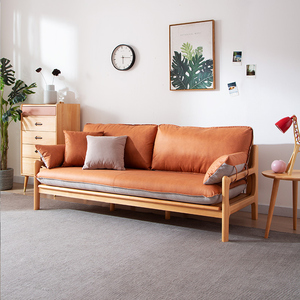 宜家家居榉木实木沙发小户型网红款北欧家具套装组合客厅现代简约